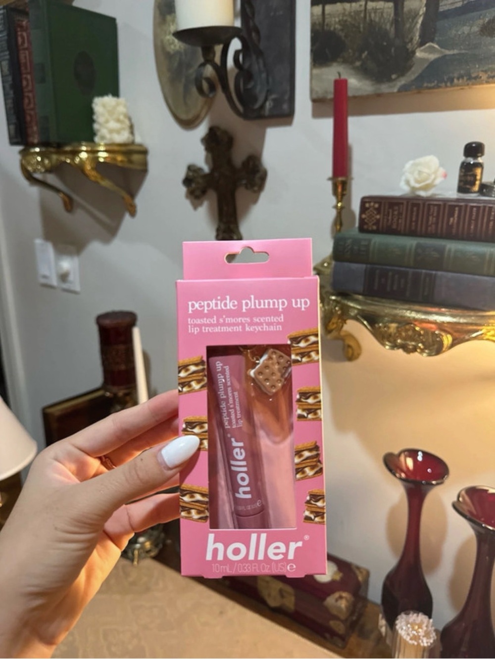 Holler Peptide Plump Up Lip Treatment Keychain — Pink